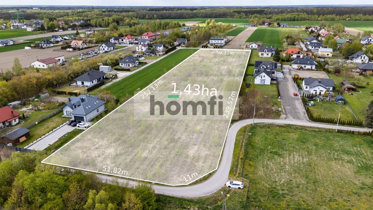 Ready-made building 1.43 ha Milejowice | Sewerage MPZP - Plot - Sale - Radomski, Zakrzew / Milejowice