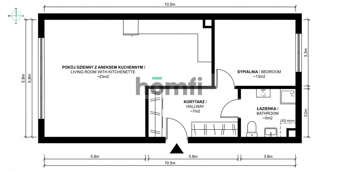 2-room apartment – Bytom (Agora Mall) – low utilities - Apartment - Rent - Bytom, Centrum