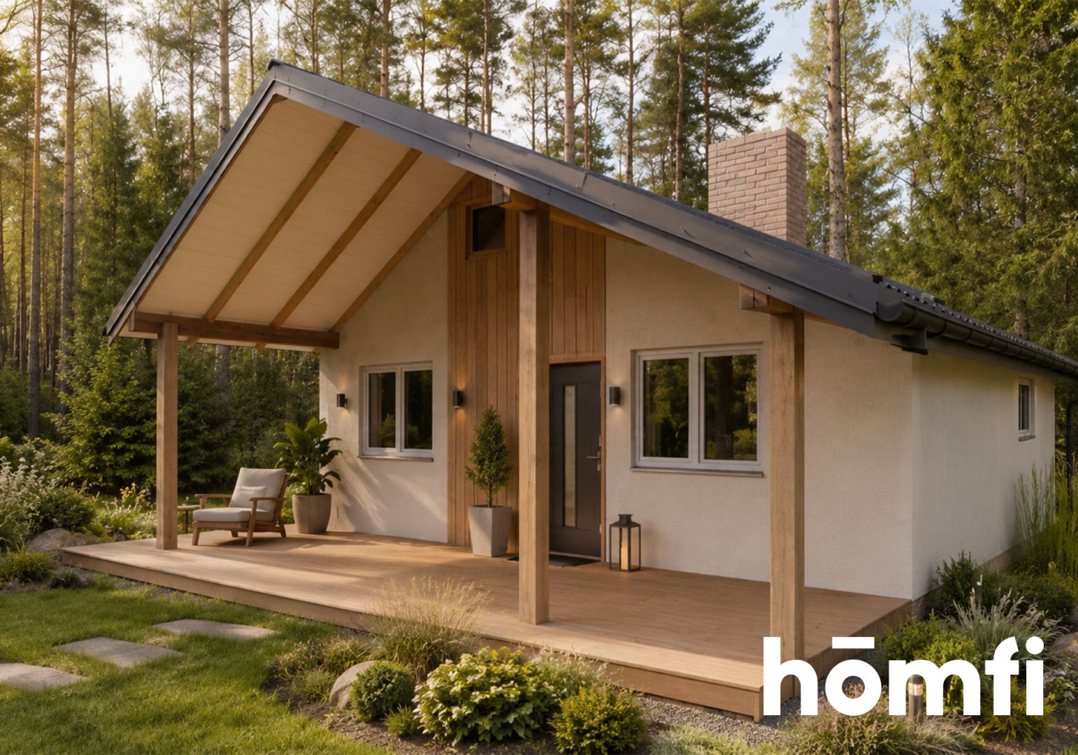 House under construction surrounded by forest – Łask area | 80 m² - House - Sale - Łaski, Łask