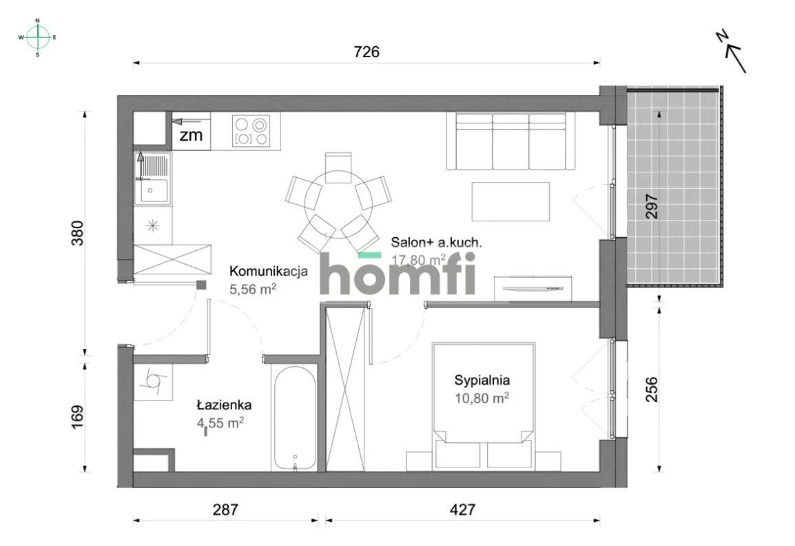 Modern two-room apartment, balcony, first occupancy! - Apartment - Rent - Wrocław, Krzyki