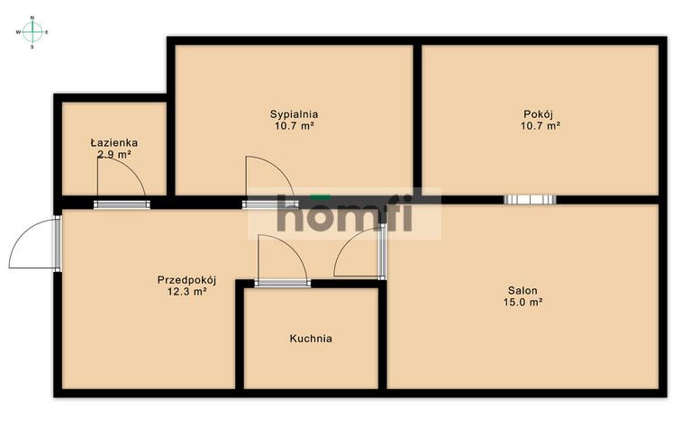 wyjątkowo ustawne, 3-pokojowe mieszkanie 46,70 m², - Mieszkanie - Sprzedaż - Warszawa, Wola / Młynów