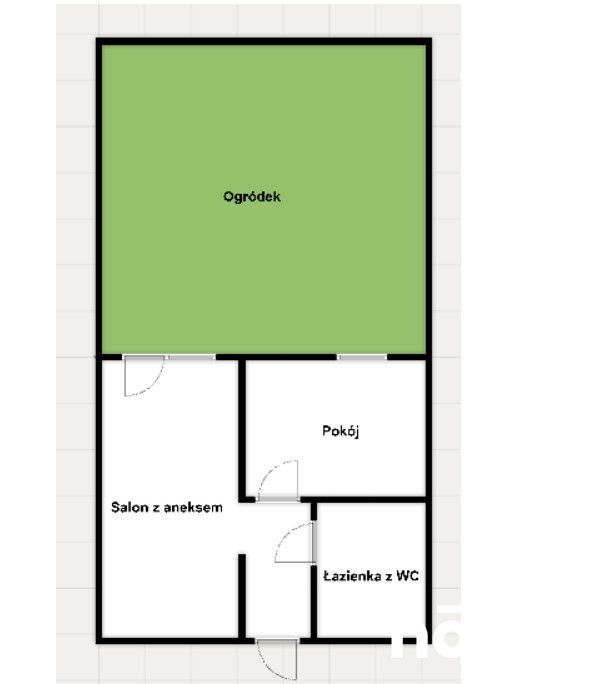 42 m² with a garden and parking. Winter Retreat - Квартира - Продаж - Toruń, Stawki