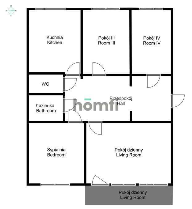 4 bedroom apartment / balcony / excellent location - Apartment - Rent - Wrocław, Krzyki / Huby