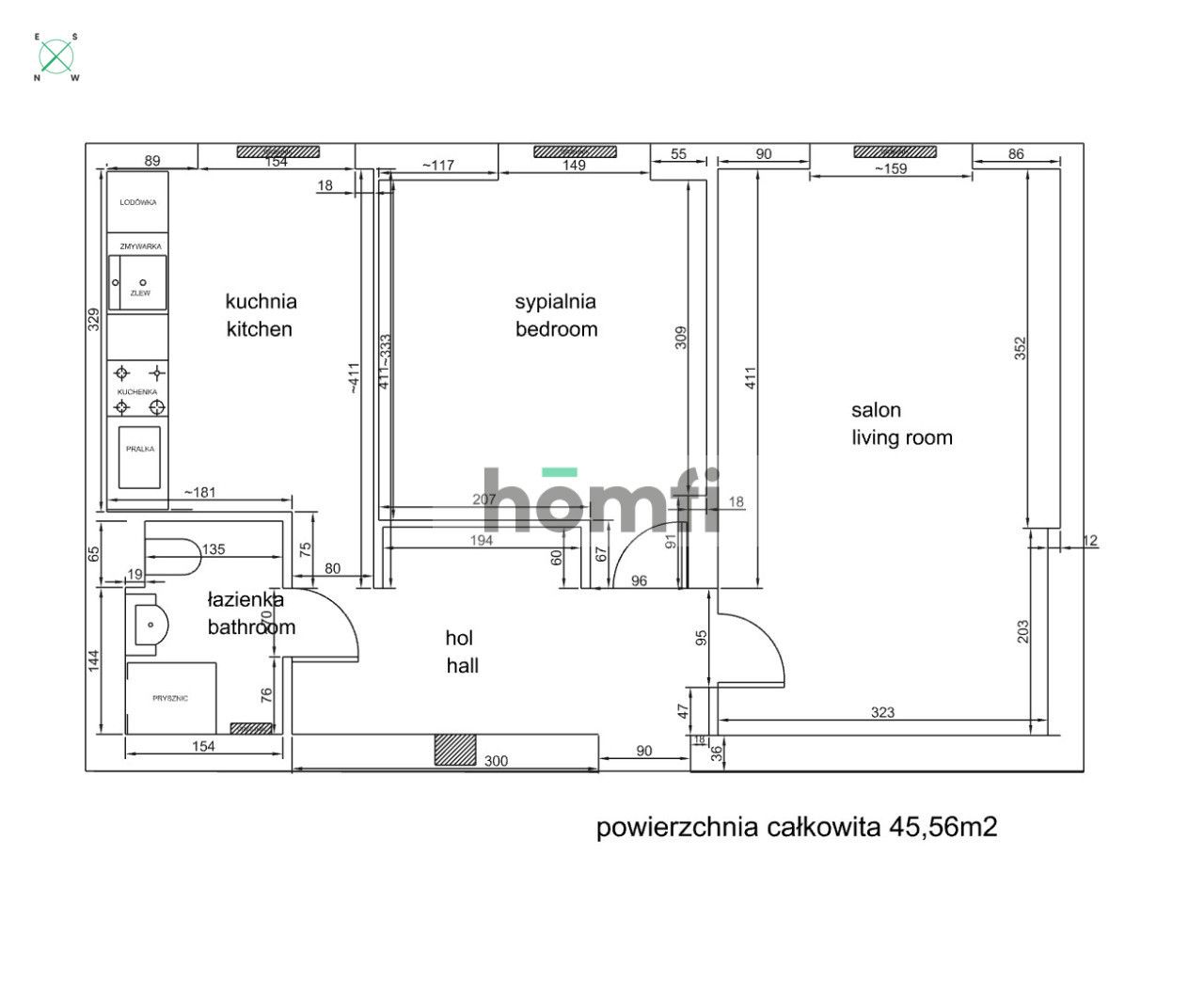 Two-room apartment for rent immediately, high standard - Apartment - Rent - Lublin, Dziesiąta
