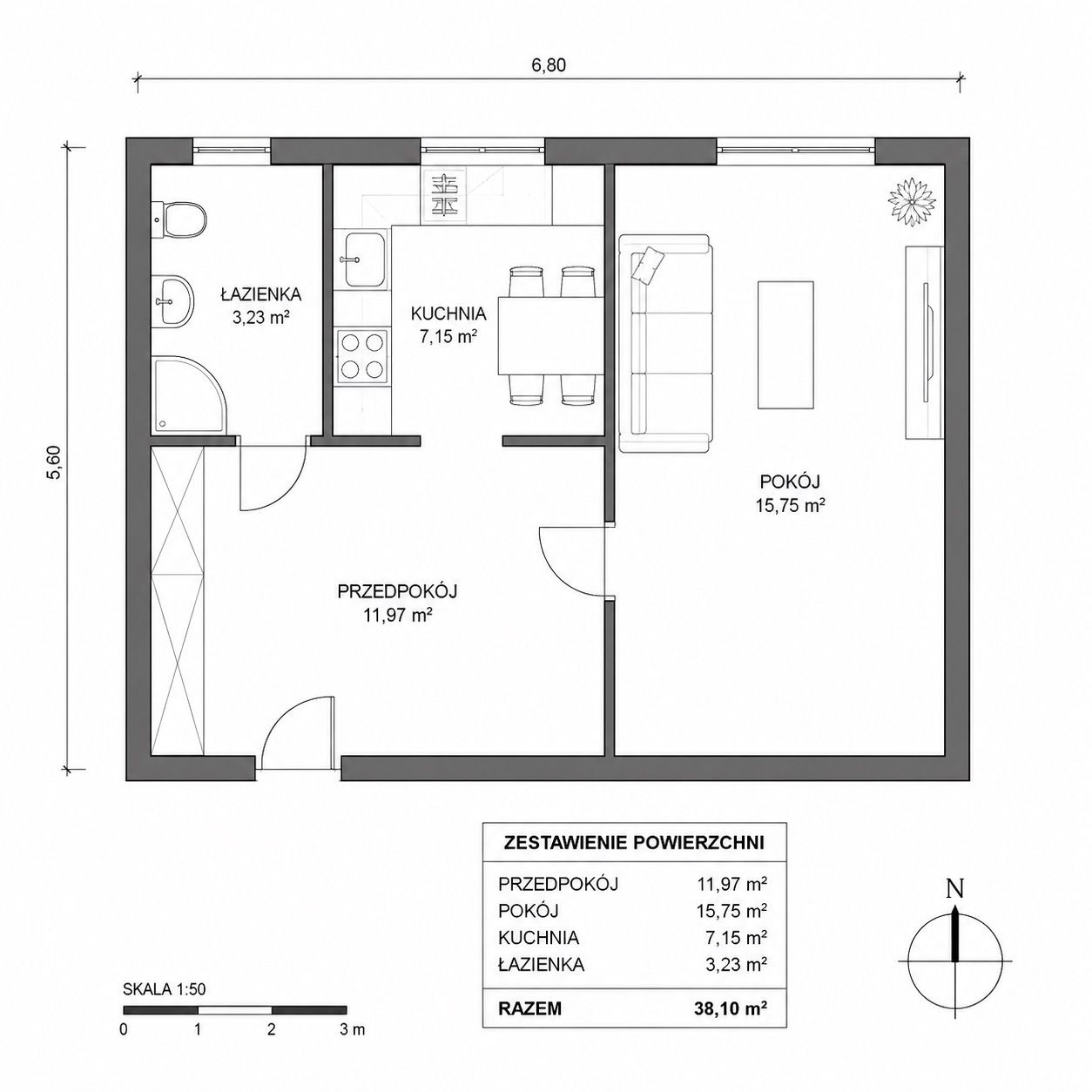 Bright apartment with a balcony | Ujeścisko - Квартира - Оренда - Gdańsk, Ujeścisko