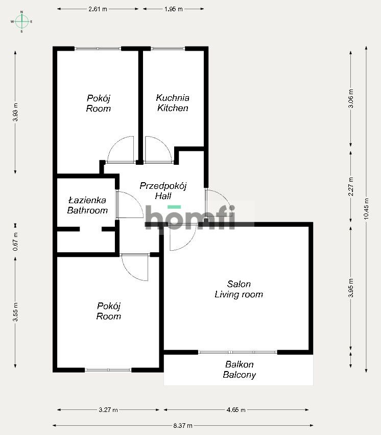 COMFORTABLE 3-BEDROOM APARTMENT WITH A BALCONY - Квартира - Оренда - Radom, Nad Potokiem
