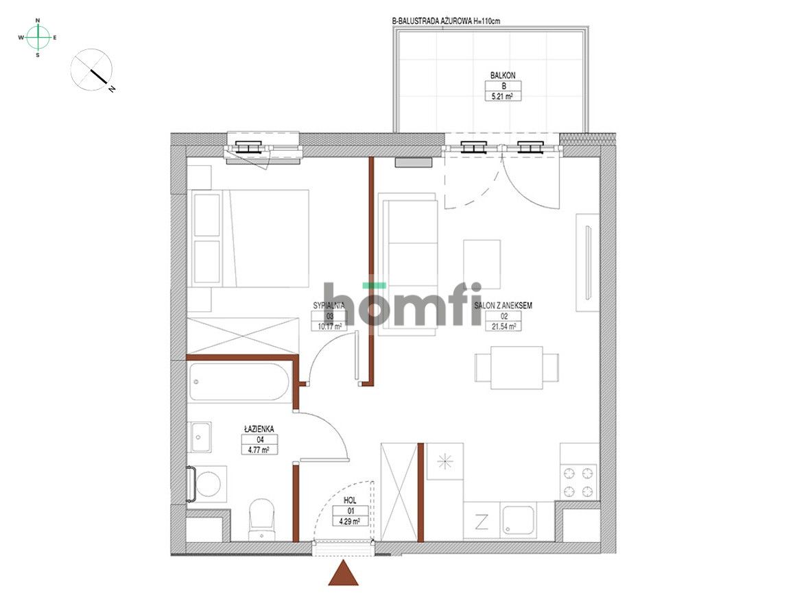 Spacious 2-room Apartment Next to Elektryków – Żurawie I - Apartment - Rent - Gdańsk, Śródmieście
