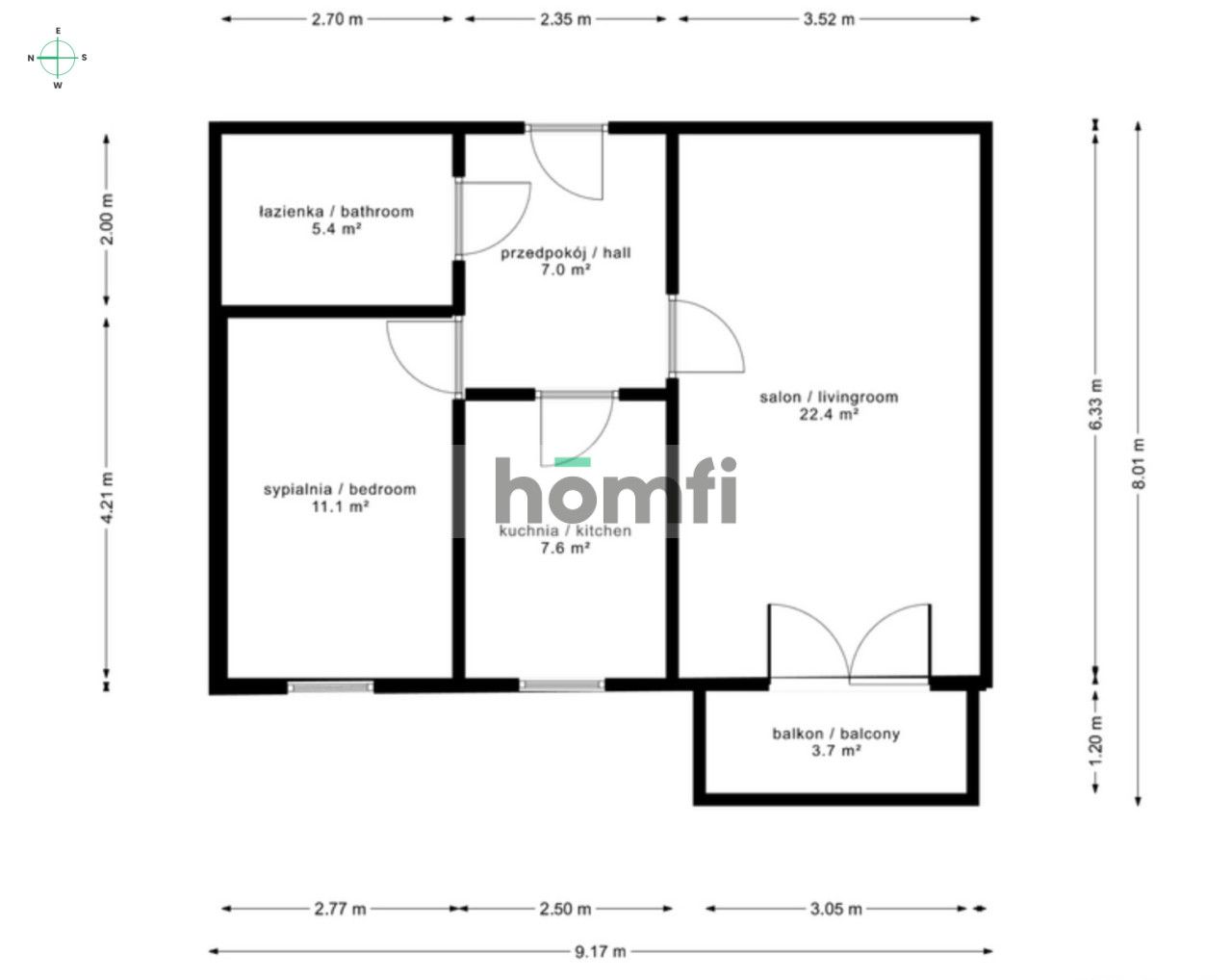 2-Room Apartment | Nowe Jagodno | Bus Loop Nearby - Apartment - Rent - Wrocław, Krzyki / Jagodno