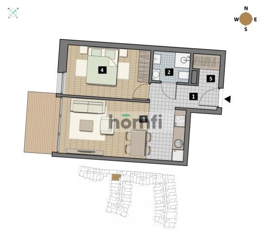 FOR SALE: Modern 1-bedroom apartment with western exposure and a balcony - City Łobzów - Apartment - Sale - Kraków, Krowodrza