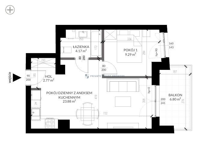New, air-conditioned 2-room apartment with balcony | Bronowice | 2nd floor | Garage - Apartment - Sale - Kraków, Krowodrza