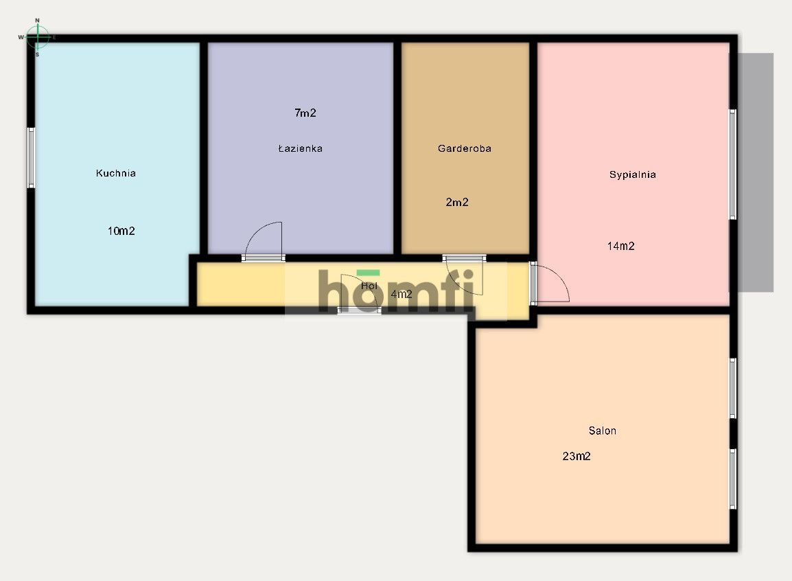 2-room apartment 60m² with balcony for sale | Łódź Center, Jaracza Street - Квартира - Продаж - Łódź, Śródmieście