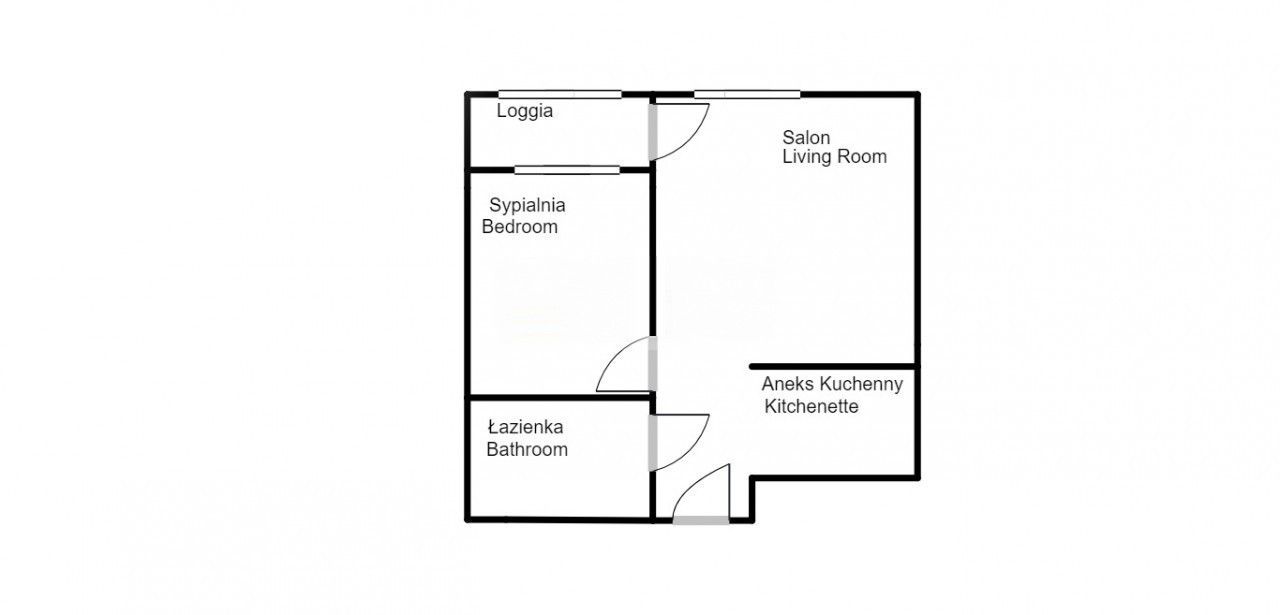 The two-room apartment for rent | 34 sqm | Osiedle Europejskie, Lubostroń Street - Apartment - Rent - Kraków, Podgórze / Dębniki