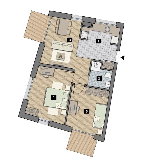 FOR SALE Modern 3-room apartment 54.09 m2 with 2 balconies - City Łobzów - Apartment - Sale - Kraków, Krowodrza