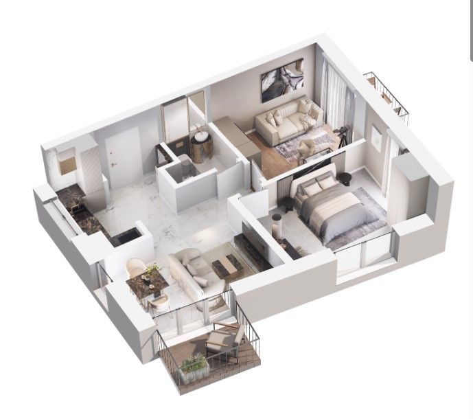 FOR SALE Modern 3-room apartment 54.09 m2 with 2 balconies - City Łobzów - Apartment - Sale - Kraków, Krowodrza
