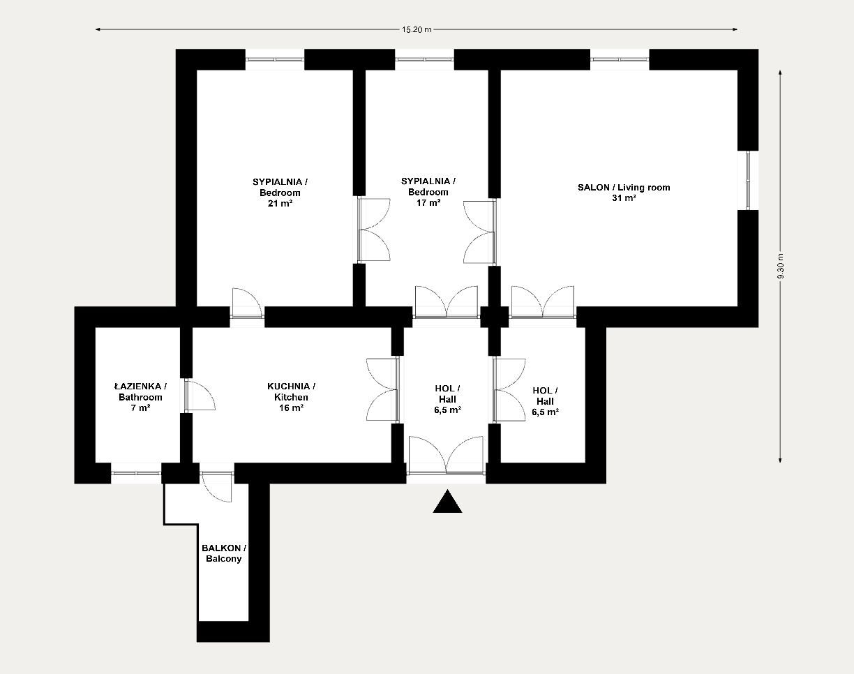 Przestronne 3 pokoje, oddzielna kuchnia, balkon - Mieszkanie - Wynajem - Kraków, Śródmieście / Piasek