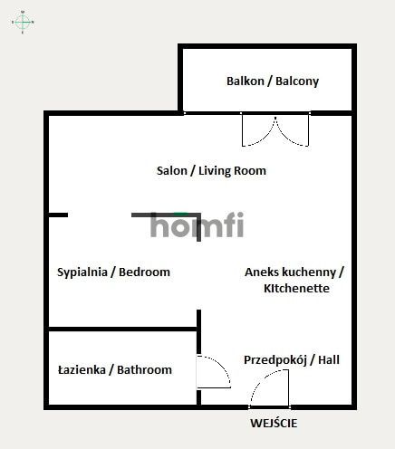 Klimatyzowane studio z balkonem na wynajem (ul. Wrocławska) - Mieszkanie - Wynajem - Kraków, Krowodrza