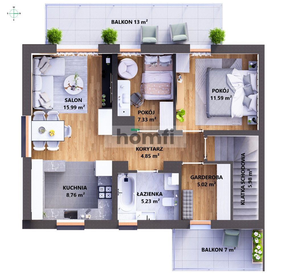 New 60 m² with 60 m² attic | 3 rooms | 2 parking spacess - Квартира - Продаж - Rzeszów, Budziwój