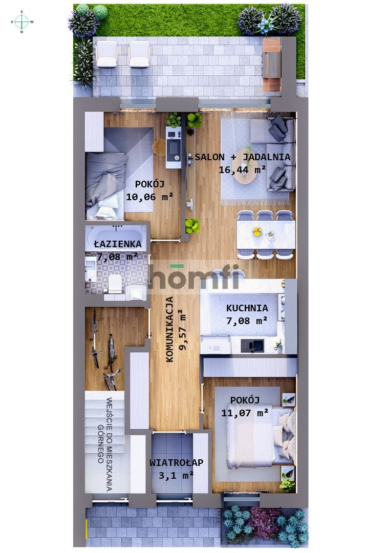 3-room apartment with garden 77,86 m² | 2 parking spaces - Квартира - Продаж - Rzeszów, Słocina