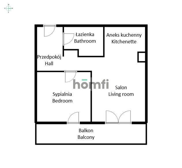 2 pokoje | Duży balkon | ul. Gwiaździsta | Centrum - Mieszkanie - Wynajem - Wrocław, Krzyki / Krzyki
