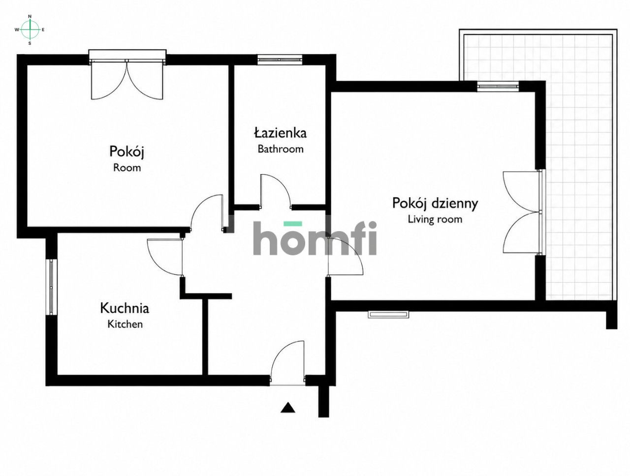 2 rooms | separate kitchen | Partynice | balcony - Apartment - Rent - Wrocław, Krzyki / Partynice