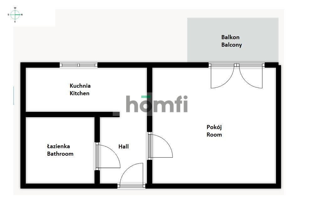 Studio 30m2 with seperate kitchen at Nila street - Apartment - Rent - Kraków, Krowodrza