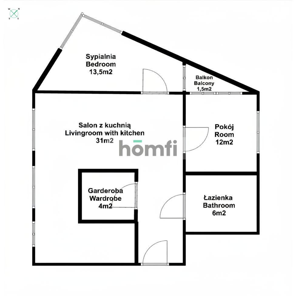 Spacious 80m2, 3 rooms with AC, Trawowa St. - Apartment - Rent - Wrocław, Fabryczna / Muchobór Wielki