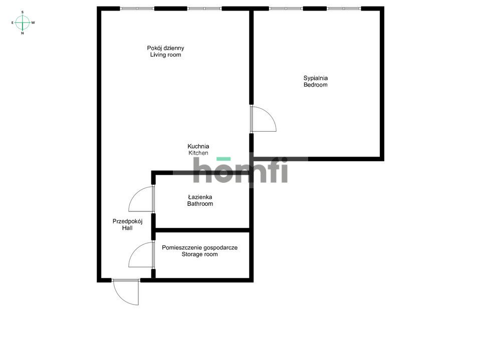 2 room apartment 58sqm in tenement house near Grunwald Sq. - Квартира - Продаж - Wrocław, Śródmieście