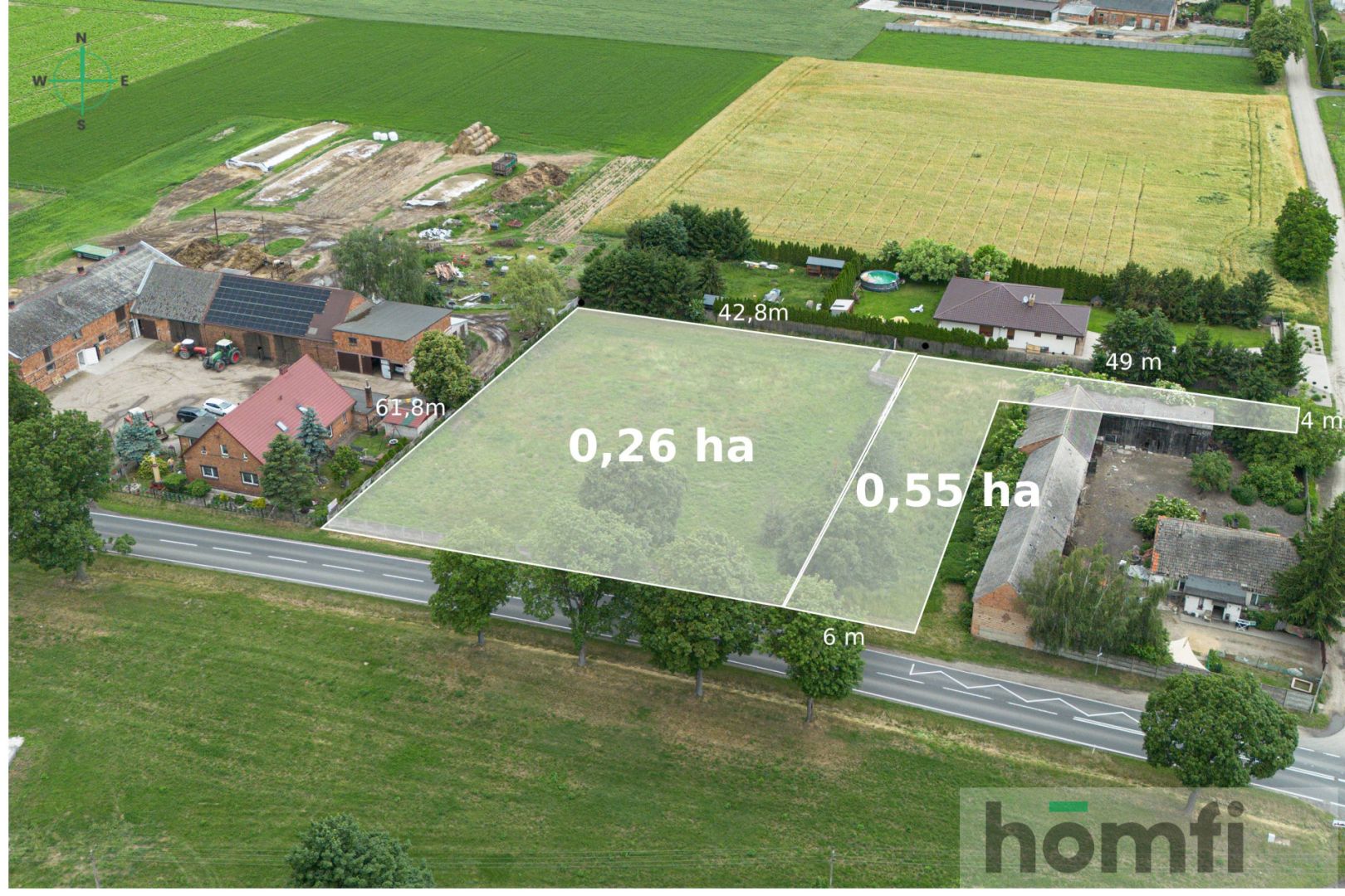 Agricultural and building plot with development conditions and project | Dalewo - Ділянка - Продаж - Śremski, Śrem / Dalewo