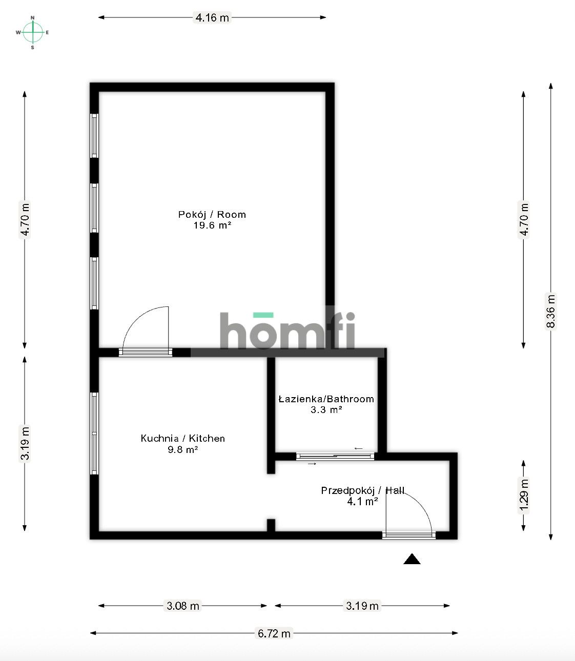 37 m² after a complete renovation | 3.1 m high ceilings - Apartment - Sale - Wrocław, Krzyki