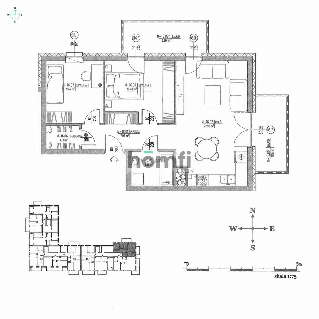 Wędrowna Street | 3-Room Apartment | Walk-in Wardrobe | 2 Balconies - Квартира - Продаж - Lublin, os. Botanik