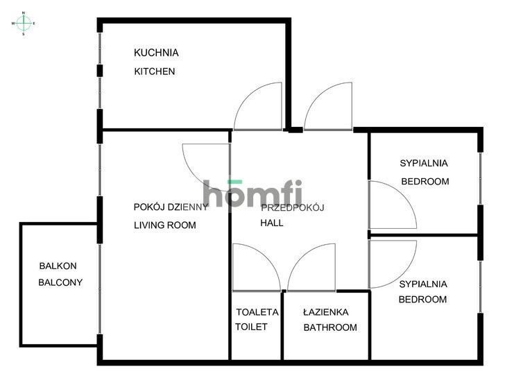 64m2 Matarnia 3 rooms, great layout close to S6 - Apartment - Rent - Gdańsk, Matarnia