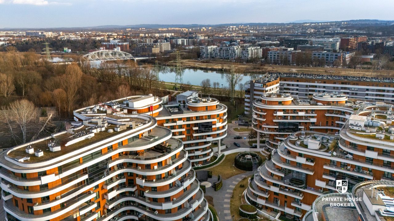 Sunny and air-conditioned 3-room apartment in Wiślane Tarasy 2.0 - Apartment - Rent - Kraków, Śródmieście / Grzegórzki
