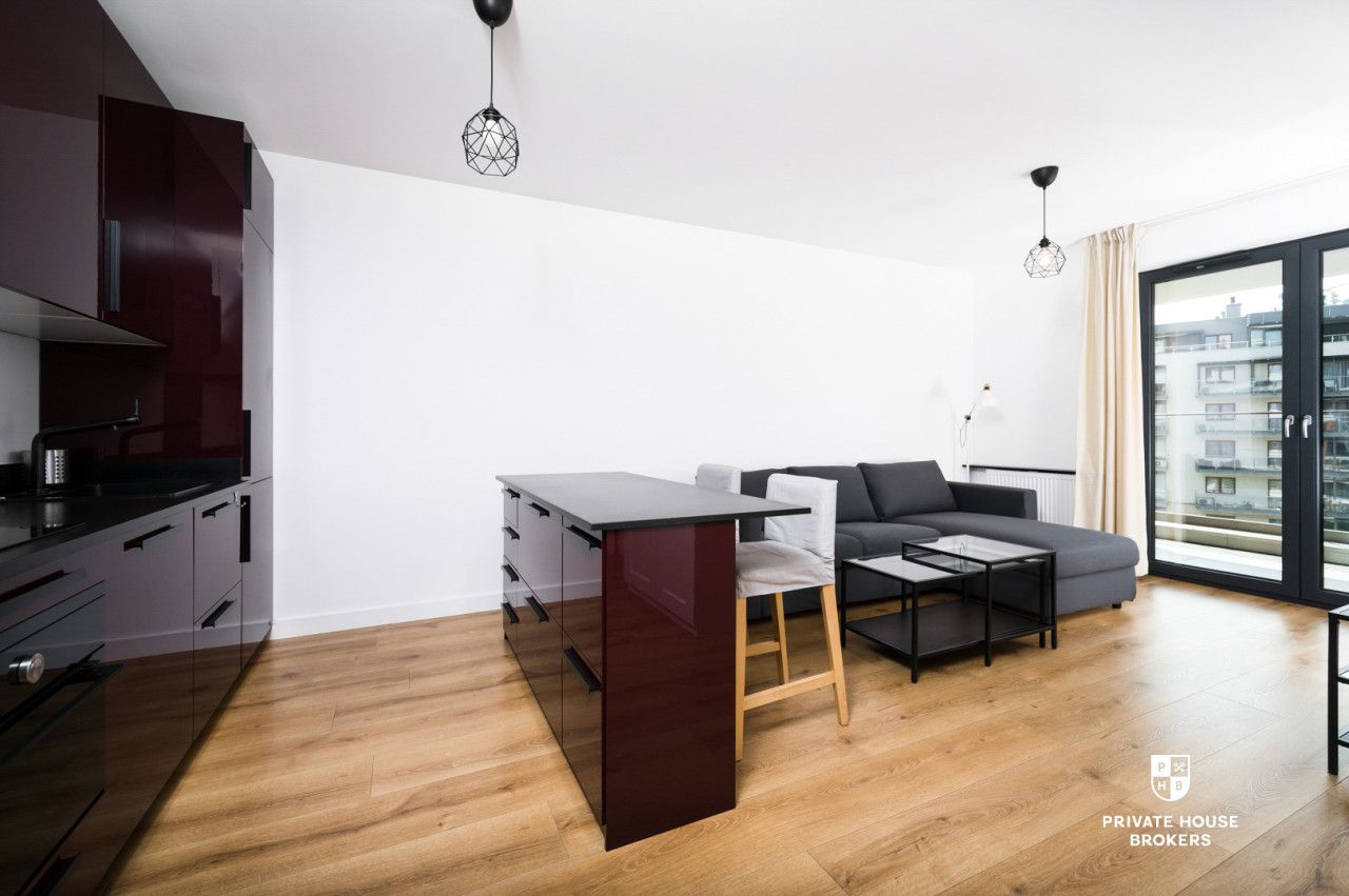 Sunny and air-conditioned 3-room apartment in Wiślane Tarasy 2.0 - Apartment - Rent - Kraków, Śródmieście / Grzegórzki