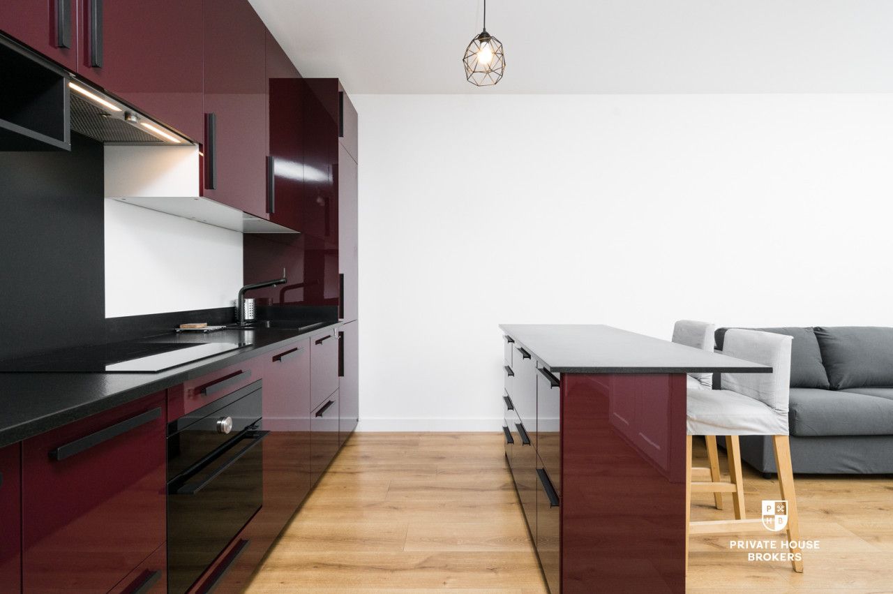 Sunny and air-conditioned 3-room apartment in Wiślane Tarasy 2.0 - Apartment - Rent - Kraków, Śródmieście / Grzegórzki