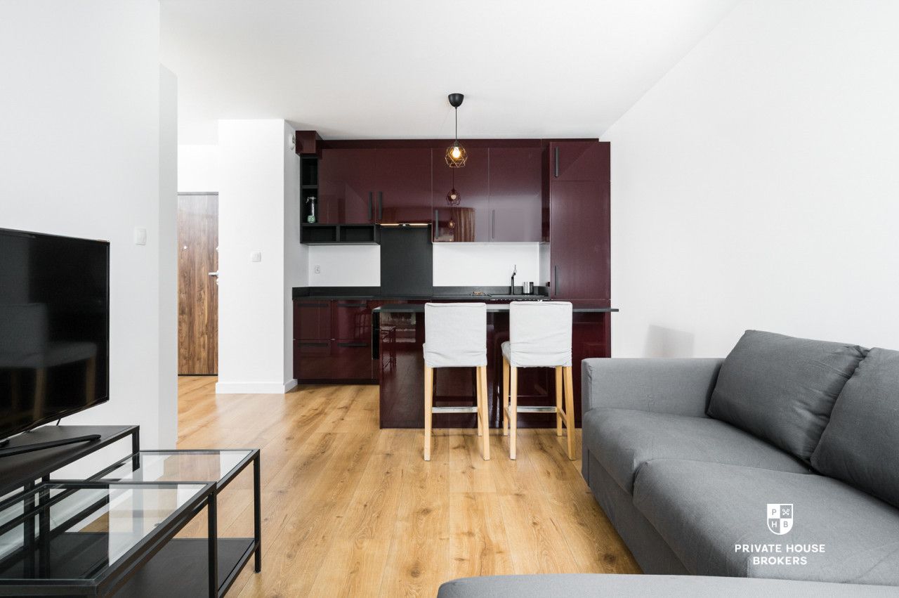Sunny and air-conditioned 3-room apartment in Wiślane Tarasy 2.0 - Apartment - Rent - Kraków, Śródmieście / Grzegórzki