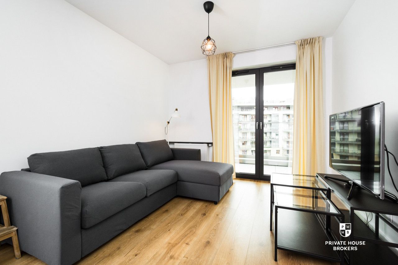 Sunny and air-conditioned 3-room apartment in Wiślane Tarasy 2.0 - Apartment - Rent - Kraków, Śródmieście / Grzegórzki