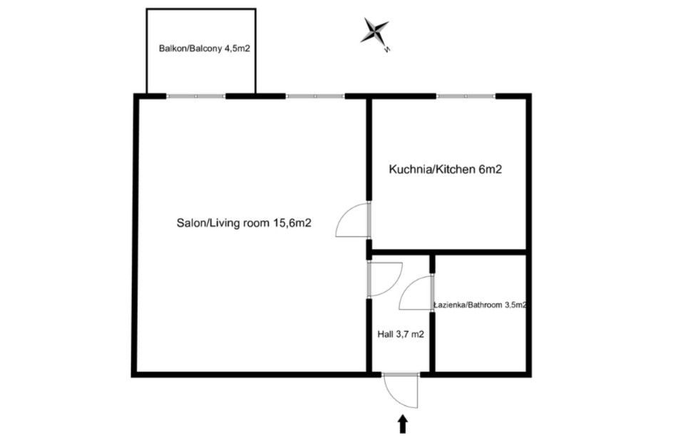 1 bedroom flat, Pogodna, 2001 year - Apartment - Sale - Lublin, Bronowice
