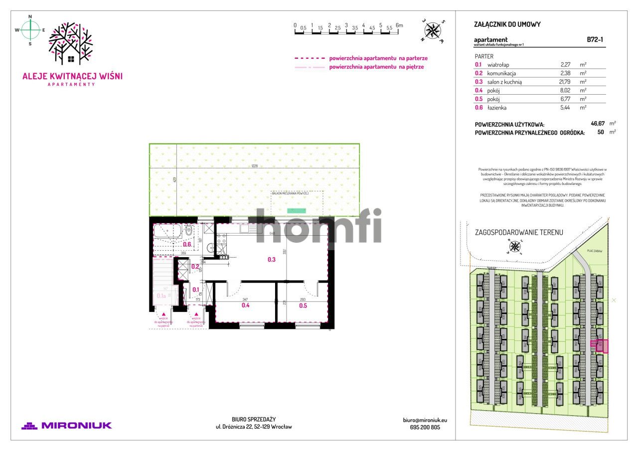 3 pokoje z ogrodem 50m² pod Wrocławiem, Siechnice - Mieszkanie - Sprzedaż - Wrocławski, Siechnice