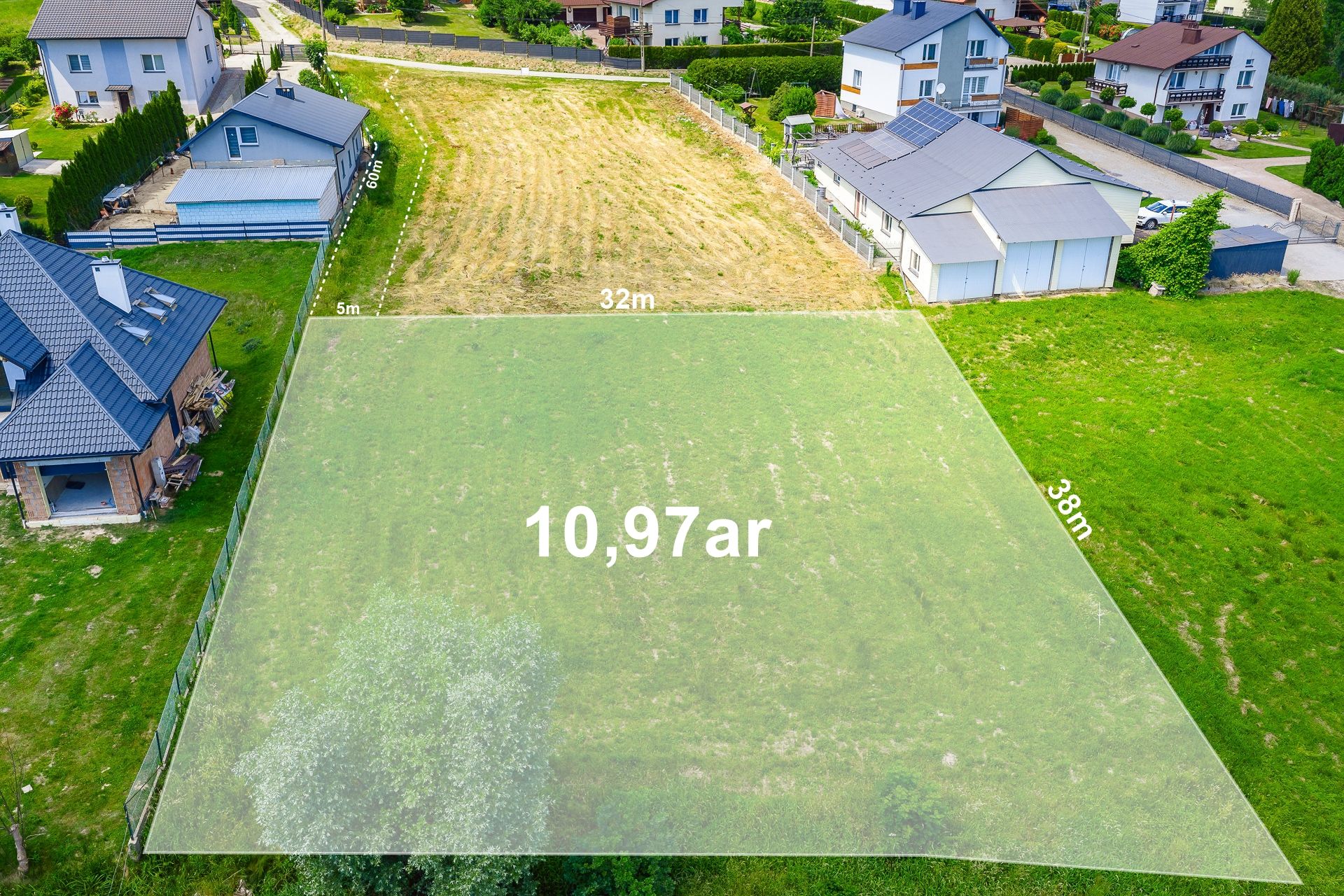 Viewed plot in a green area with WZ - Plot - Sale - Rzeszów, Przybyszówka
