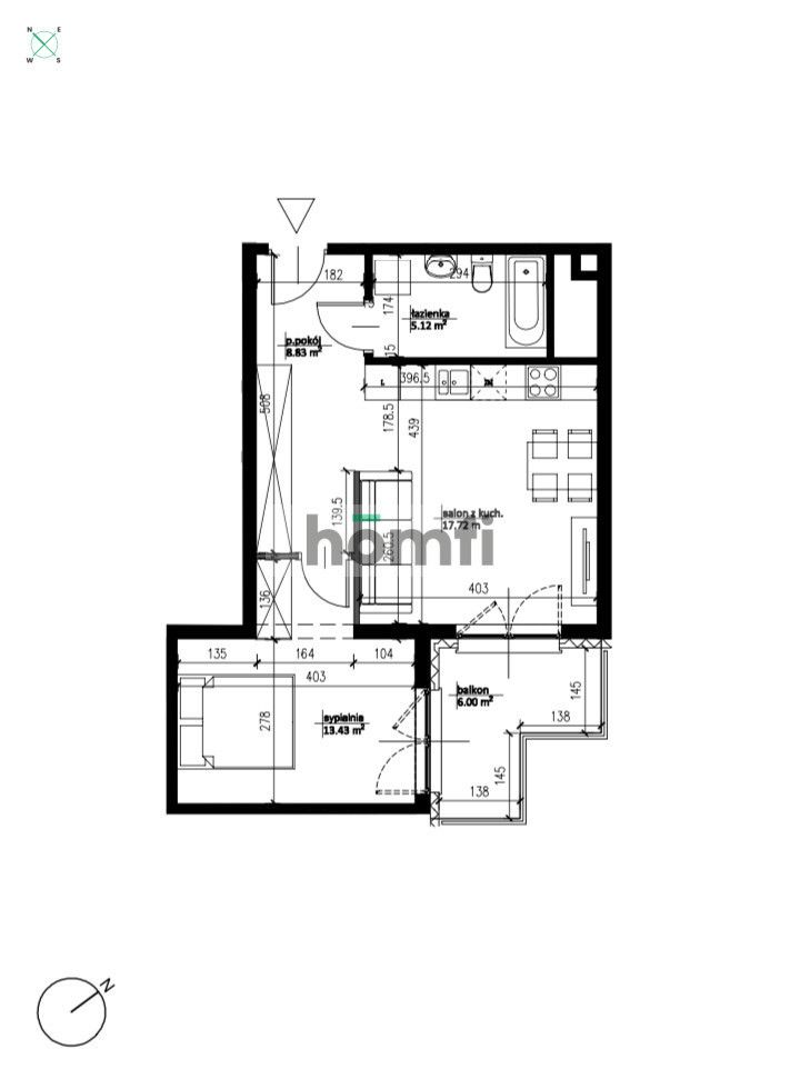 New 2-room apartment ul. Długa - Apartment - Rent - Wrocław, Kępa Mieszczańska