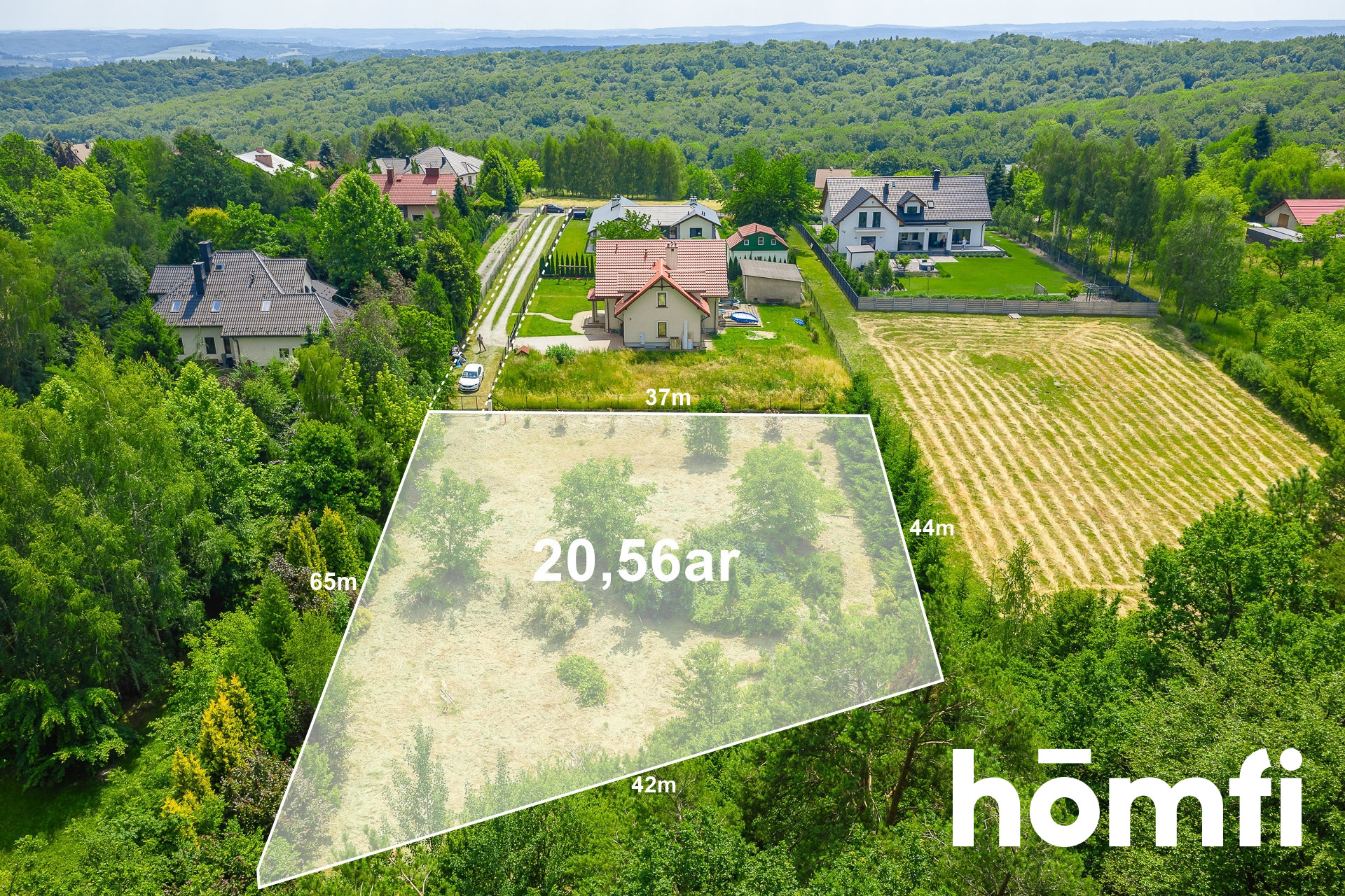 Fenced plot next to the state forest with a cottage - Plot - Sale - Rzeszowski, Chmielnik