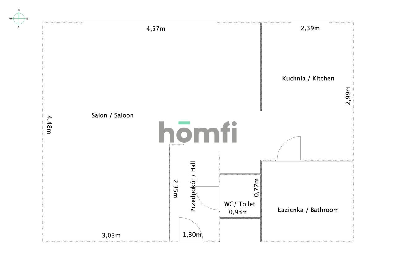 Studio apartment, with a separate toilet and bathroom - Квартира - Продаж - Lublin, Dziesiąta