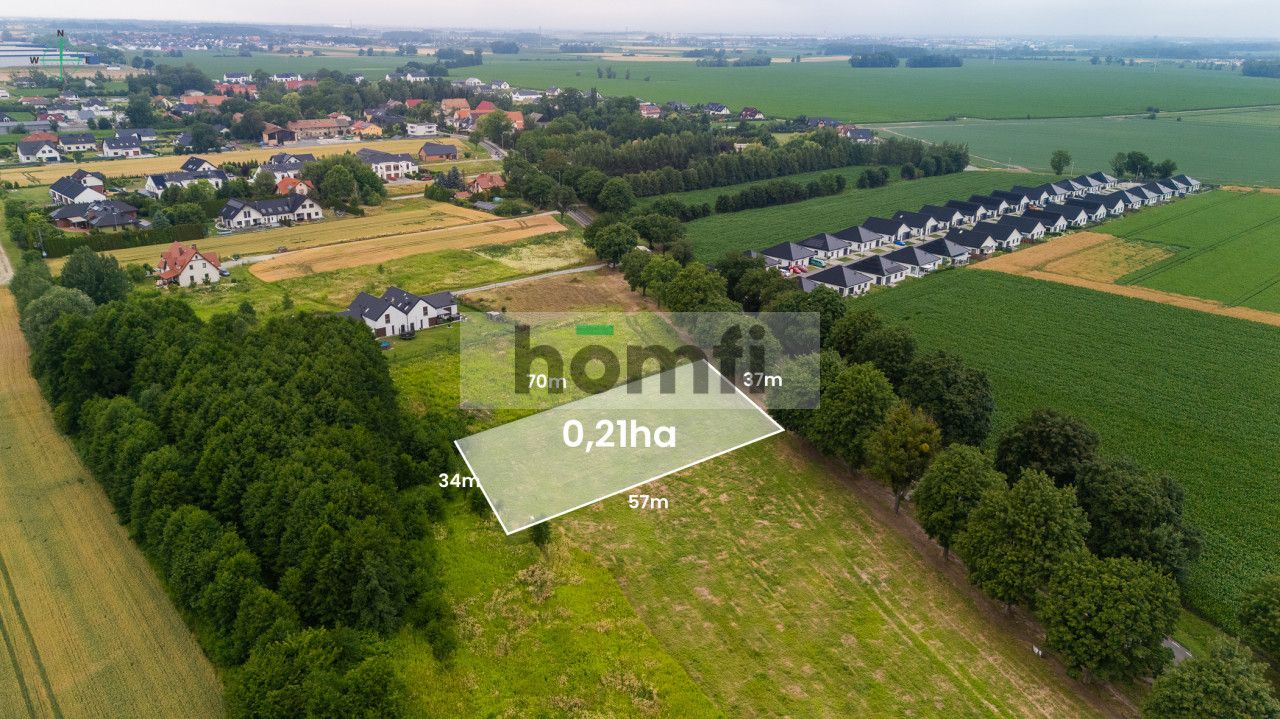 2,100 m² building plot in Księginice, near Wrocław - Plot - Sale - Wrocławski, Kobierzyce / Księginice