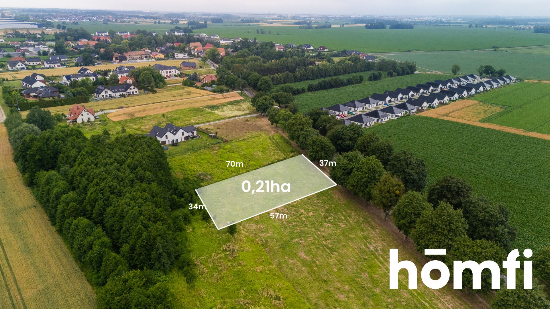 2,100 m² building plot in Księginice, near Wrocław - Plot - Sale - Wrocławski, Kobierzyce / Księginice