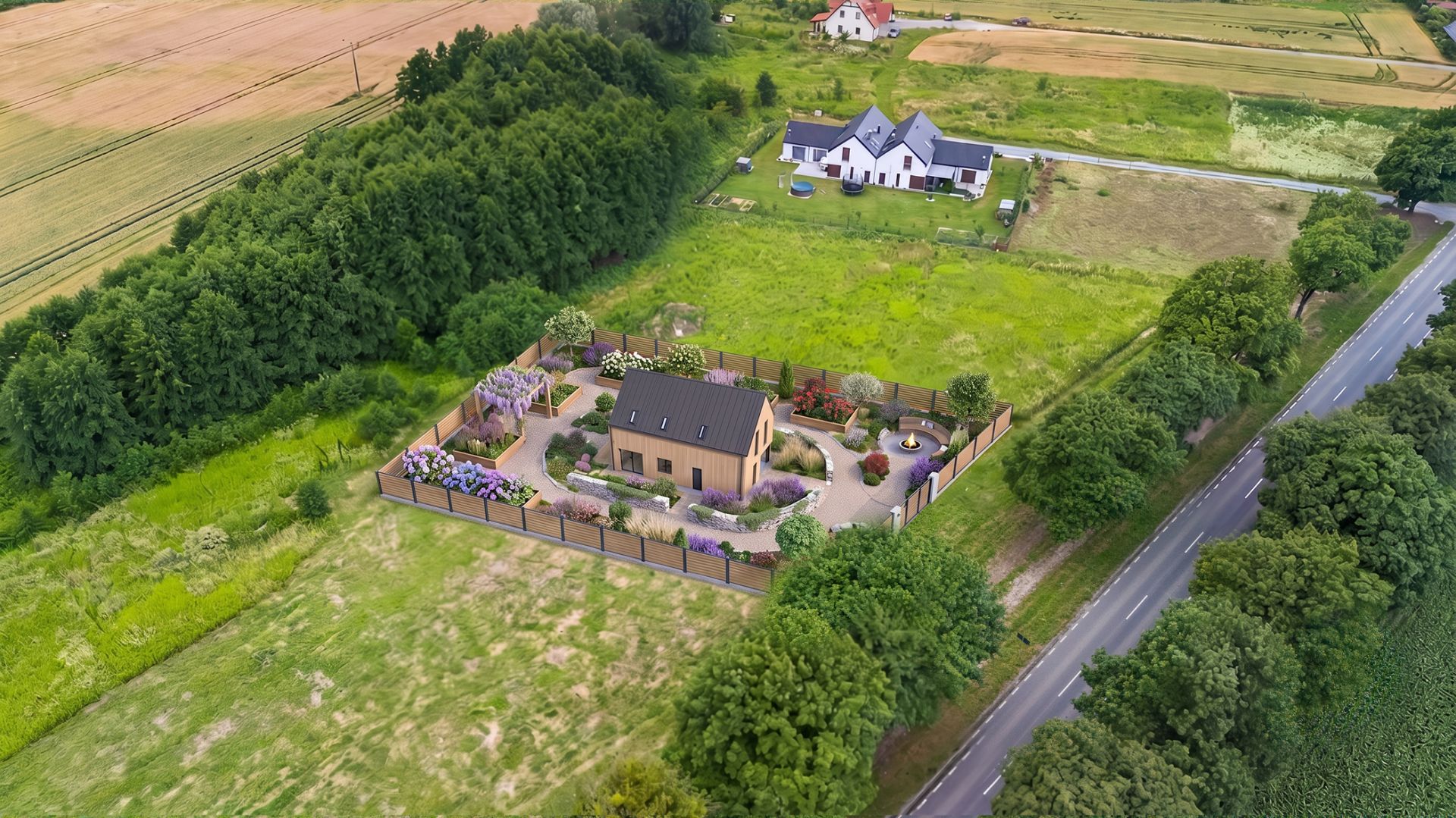 2,100 m² building plot in Księginice, near Wrocław - Plot - Sale - Wrocławski, Kobierzyce / Księginice