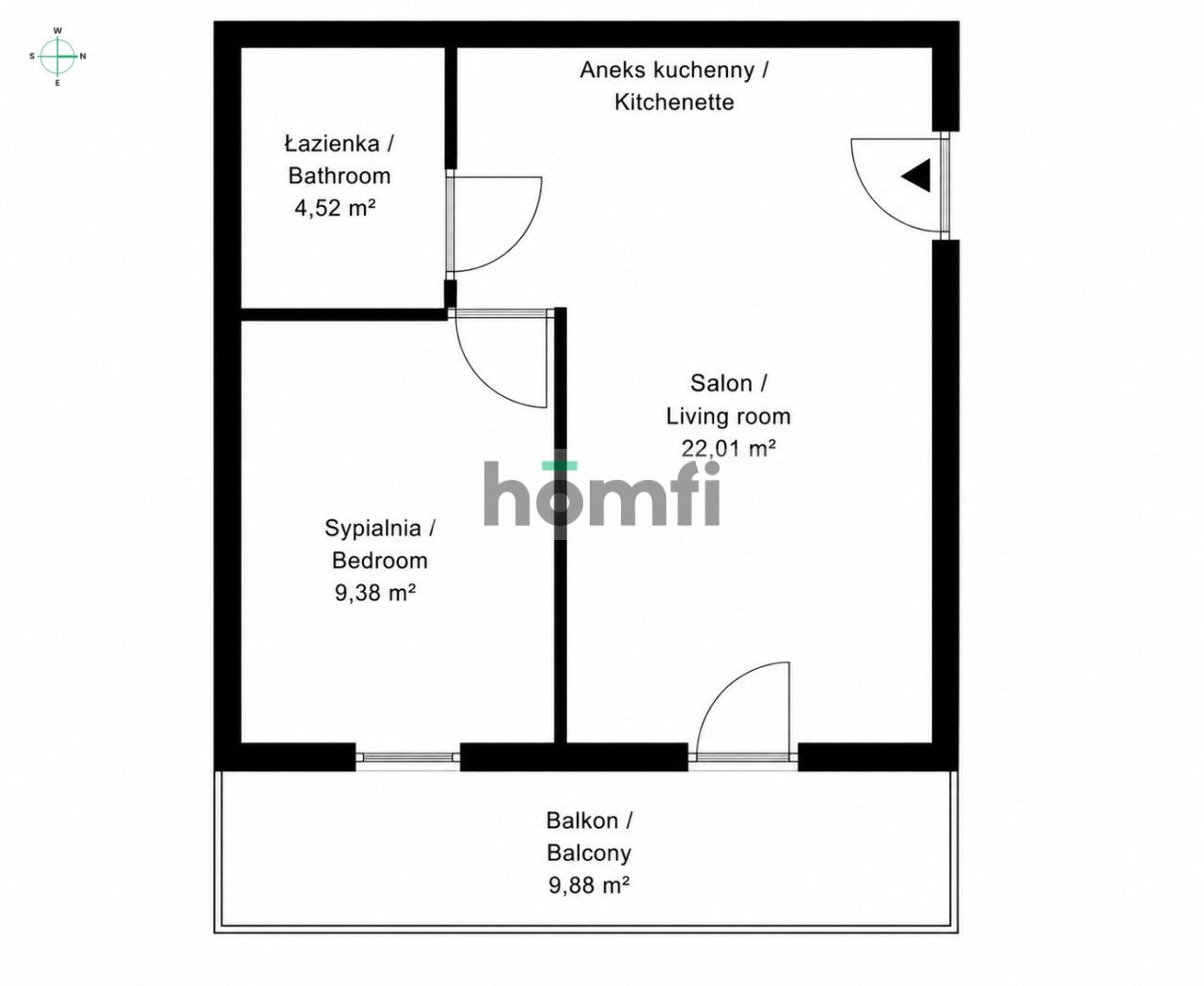 Modern 2-bedroom apartment with a balcony - Apartment - Sale - Wrocławski, Kąty Wrocławskie / Krzeptów