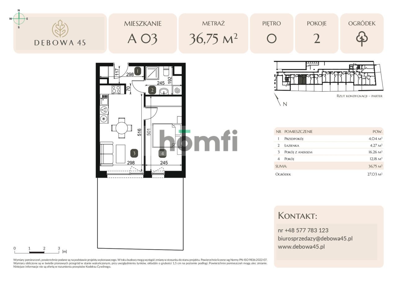 MODERN INVESTMENT | DĘBOWA 45 | 2 ROOMS | GARDEN | UNDERGROUND PARKING | STORAGE ROOM | CENTER - Apartment - Sale - Katowice, Dąb