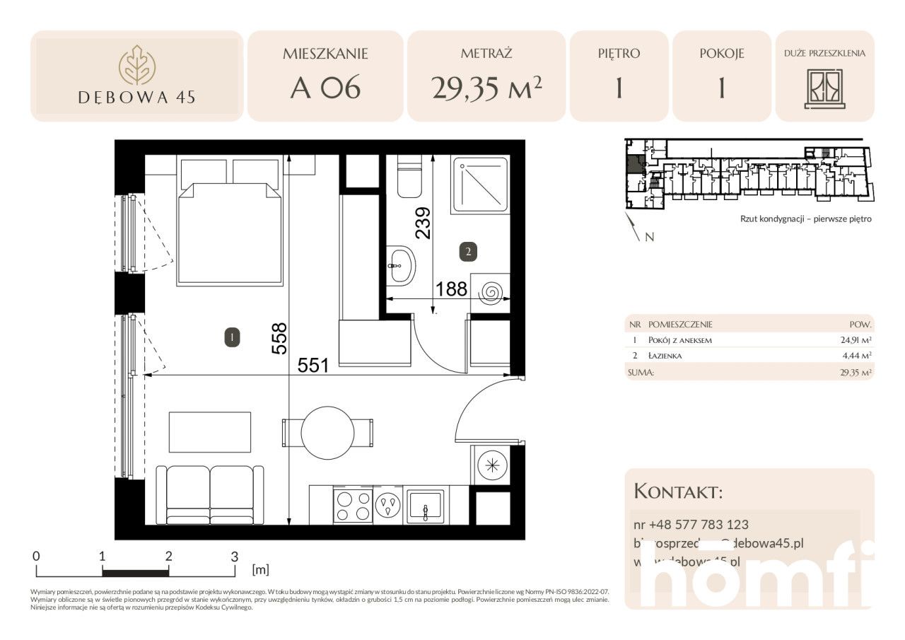MODERN INVESTMENT | DĘBOWA 45 | STUDIO | LARGE GLAZING | UNDERGROUND PARKING | STORAGE ROOM | CENTER - Apartment - Sale - Katowice, Dąb
