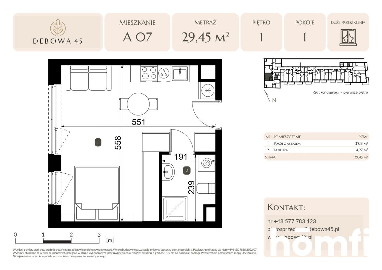 MODERN INVESTMENT | DĘBOWA 45 | STUDIO | LARGE GLAZING | UNDERGROUND PARKING | STORAGE ROOM | CENTER - Apartment - Sale - Katowice, Dąb