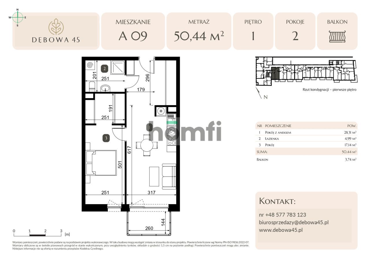 MODERN INVESTMENT | DĘBOWA 45 | 2 ROOMS | BALCONY | UNDERGROUND PARKING | STORAGE ROOM | CENTER - Apartment - Sale - Katowice, Dąb